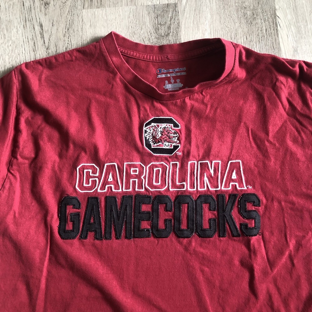 Men's Champion University Of South Carolina Gamecocks Stitched Letters T Shirt L - Picture 2 of 4